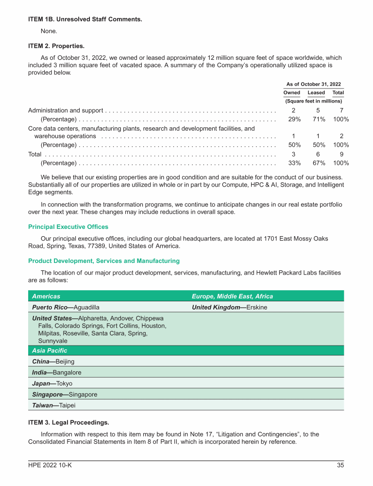 HPE 2022 Annual Report On Form 10 K