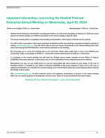 Important Information Concerning the Hewlett Packard Enterprise Annual Meeting