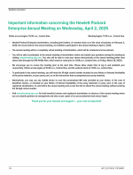 Important Information Concerning the Hewlett Packard Enterprise Annual Meeting